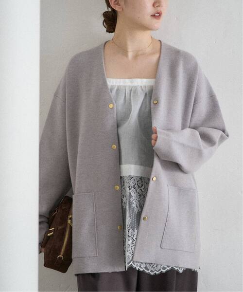 セール】《追加》ドットボタンVネックカーディガン（カーディガン