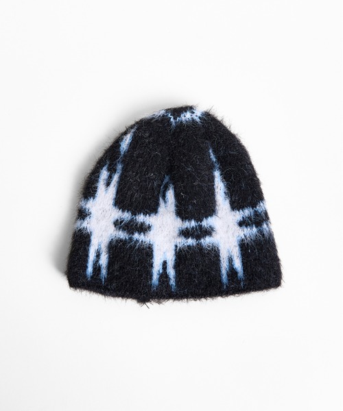 セール】12D93 エレクトリック柄 シャギーニット ビーニー（ニット