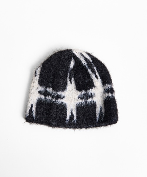 セール】12D93 エレクトリック柄 シャギーニット ビーニー（ニット
