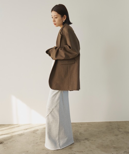 AIC.（エーアイシー）の「ミックスツイルオーバーテーラードジャケット（テーラードジャケット・レディース・ブラウン/ライトグリーン・FREE）」の15枚目の写真