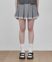 BELLOL（ベロエル）の「プリーツレーススカートグレー（スカート）」