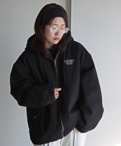 RED KAP(レッドキャップ)の「【RED KAP/レッドキャップ】 ダックフーデッドジャケット(ブルゾン・レディース・ブラック/カーキ/ベージュ・M/L/XL)」の1枚目の写真