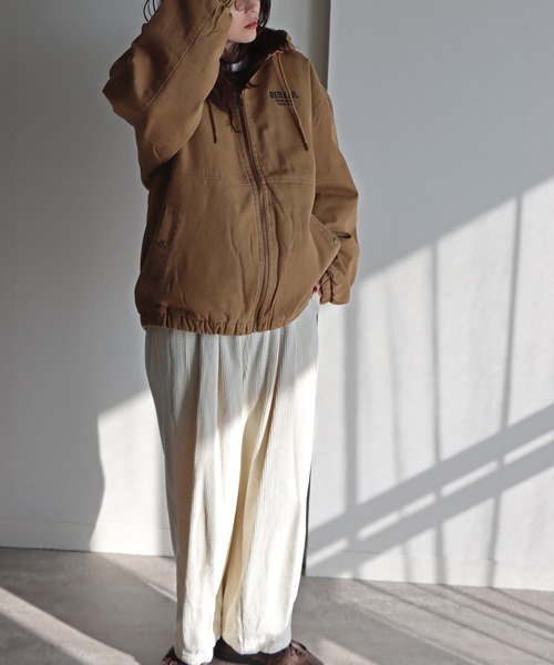 RED KAP(レッドキャップ)の「【RED KAP/レッドキャップ】 ダックフーデッドジャケット(ブルゾン・レディース・ブラック/カーキ/ベージュ・M/L/XL)」の7枚目の写真