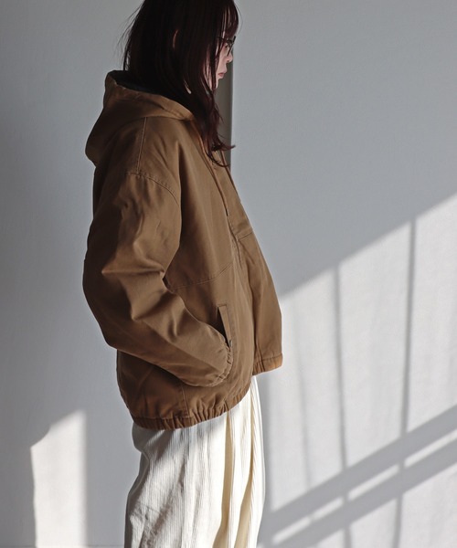 RED KAP(レッドキャップ)の「【RED KAP/レッドキャップ】 ダックフーデッドジャケット(ブルゾン・レディース・ブラック/カーキ/ベージュ・M/L/XL)」の8枚目の写真