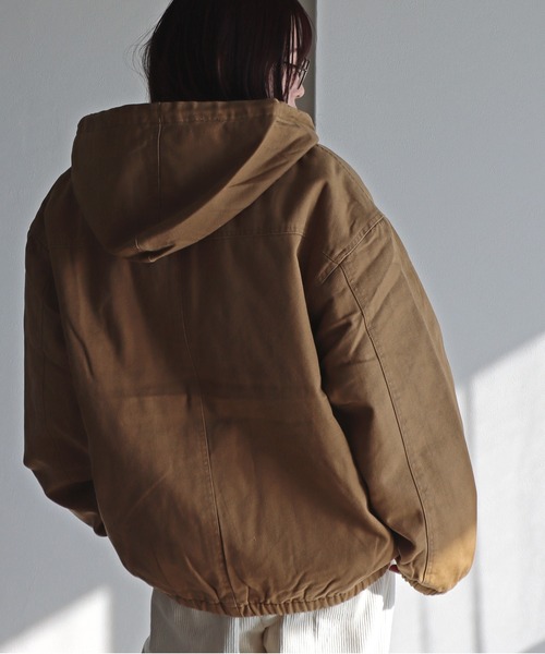 RED KAP(レッドキャップ)の「【RED KAP/レッドキャップ】 ダックフーデッドジャケット(ブルゾン・レディース・ブラック/カーキ/ベージュ・M/L/XL)」の9枚目の写真