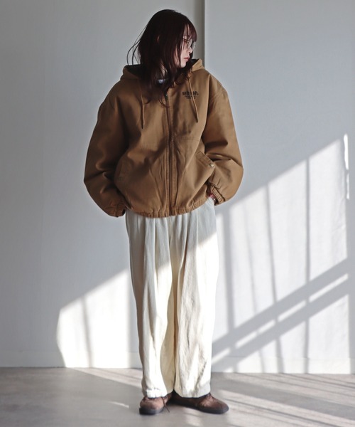 RED KAP(レッドキャップ)の「【RED KAP/レッドキャップ】 ダックフーデッドジャケット(ブルゾン・レディース・ブラック/カーキ/ベージュ・M/L/XL)」の10枚目の写真