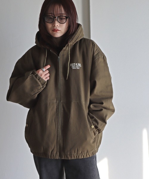 RED KAP(レッドキャップ)の「【RED KAP/レッドキャップ】 ダックフーデッドジャケット(ブルゾン・レディース・ブラック/カーキ/ベージュ・M/L/XL)」の11枚目の写真