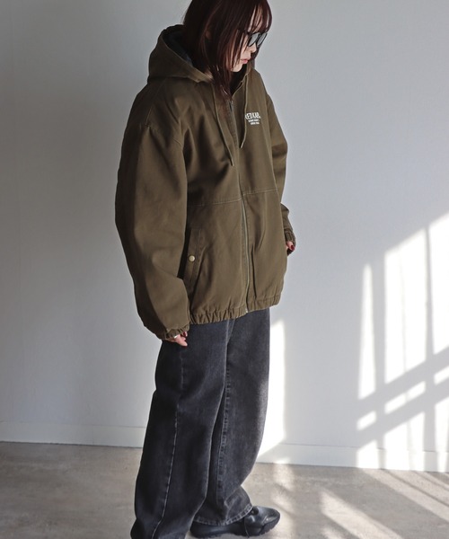 RED KAP(レッドキャップ)の「【RED KAP/レッドキャップ】 ダックフーデッドジャケット(ブルゾン・レディース・ブラック/カーキ/ベージュ・M/L/XL)」の12枚目の写真
