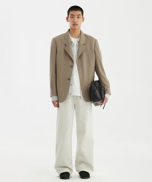 YOUTH（ユース）の「Notched Collar Jacket - Biege（テーラードジャケット・レディース・その他・S/M/L）」の2枚目の写真