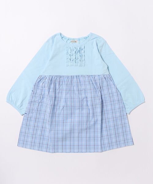 RAGMART（ラグマート）の「布帛切り替えワンピース（ワンピース・キッズ・オフホワイト/サックスブルー・100cm/110cm/120cm/130cm）」の2枚目の写真