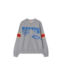 Round Neck Running Zipup Cardigan_Melange