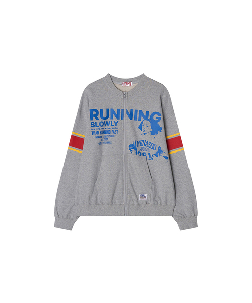 MENASOO(ミナス)の「Round Neck Running Zipup Cardigan_Melange(カーディガン/ボレロ・レディース・グレー・F)」の1枚目の写真