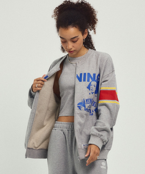 MENASOO(ミナス)の「Round Neck Running Zipup Cardigan_Melange(カーディガン/ボレロ・レディース・グレー・F)」の3枚目の写真