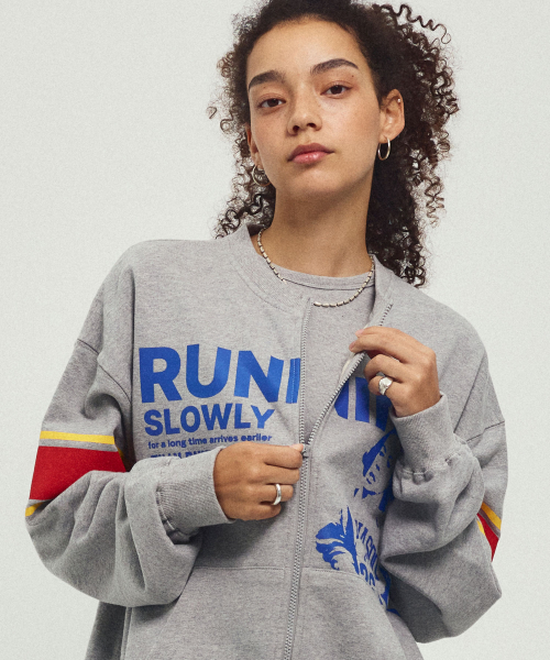 MENASOO(ミナス)の「Round Neck Running Zipup Cardigan_Melange(カーディガン/ボレロ・レディース・グレー・F)」の11枚目の写真