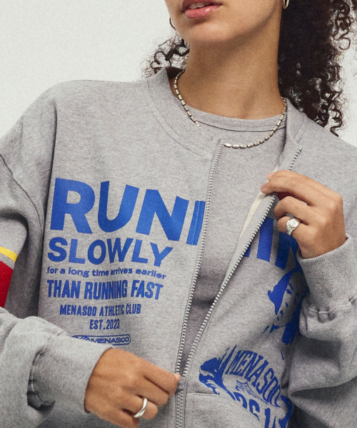 MENASOO(ミナス)の「Round Neck Running Zipup Cardigan_Melange(カーディガン/ボレロ・レディース・グレー・F)」の12枚目の写真