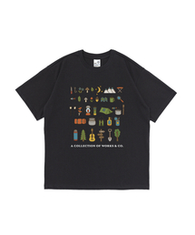 WORKS & CO.（ワークス アンド コー）の「キャンピングコレクション 半袖Tシャツ (チャコール)（Tシャツ/カットソー）」
