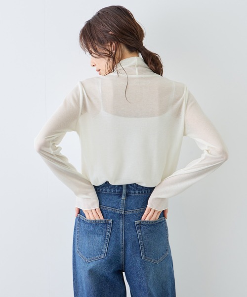 ROPE' PICNIC(ロペピクニック)の「ラメシアーリブタートルトップス(Tシャツ/カットソー・レディース・ホワイト/ブラック・FREE)」の9枚目の写真