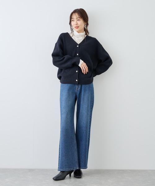 ROPE' PICNIC(ロペピクニック)の「ラメシアーリブタートルトップス(Tシャツ/カットソー・レディース・ホワイト/ブラック・FREE)」の13枚目の写真