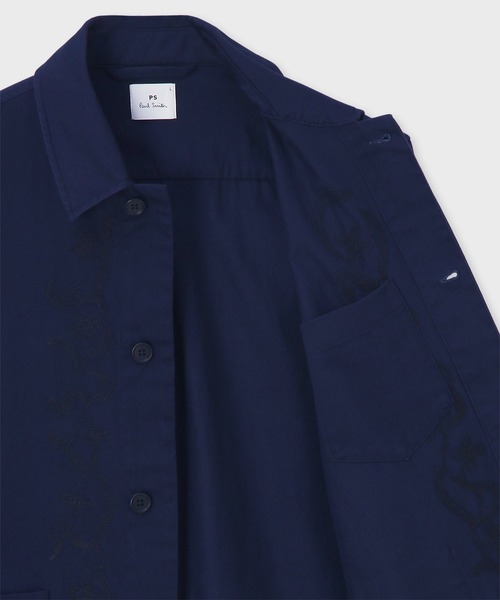 PS Paul Smith(ピーエスポールスミス)の「ヘリテージツイル エンブロイダリー カバーオール / 162300 890ZE(シャツ/ブラウス・メンズ・キャメル/ネイビー・SMALL/MEDIUM/LARGE/X-LARGE)」の5枚目の写真