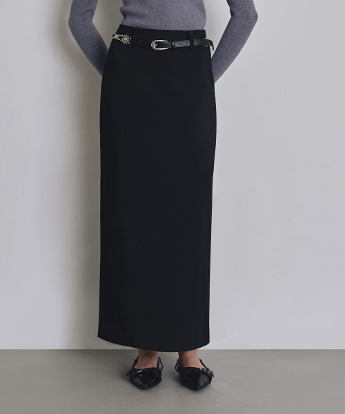 COSTUME O’CLOCK(コスチュームオクロック)の「フォーマルスリットHラインマキシスカートブラックCOWSK002BLACK(スカート・レディース・その他・S/M/L/X-SMALL)」の2枚目の写真