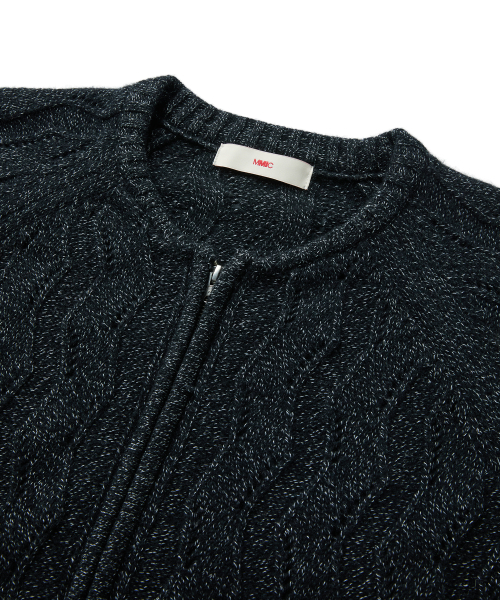 MMIC(エムエムアイシー)の「WAVY ZIP CARDIGAN (BLACK)(ニット/セーター・メンズ・その他・M/L)」の2枚目の写真