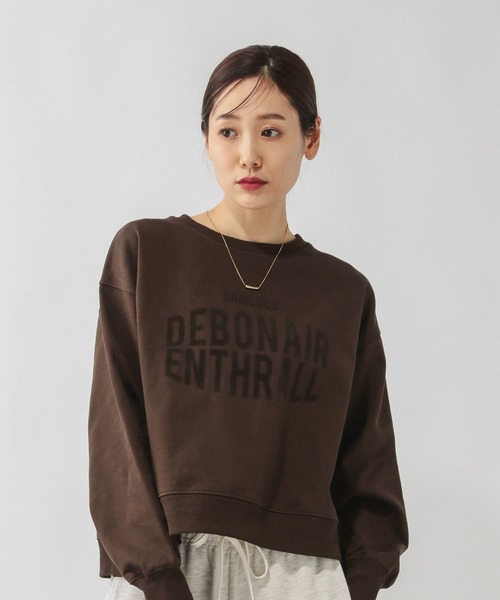 GLOBAL WORK（グローバルワーク）の「乾きやすいスウェットプリント長袖/580975（スウェット・レディース・オフホワイト/杢グレー/ブラウン/スミクロ/イエロー/ネイビー・REGULAR/SHORT）」の22枚目の写真