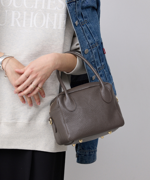 SLOBE IENA（スローブイエナ）の「MARLON/マーロン ミニボストンバッグ（ボストンバッグ・レディース・ブラウン/アイボリー・FREE）」の2枚目の写真