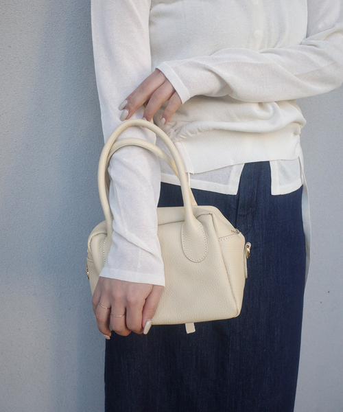 SLOBE IENA（スローブイエナ）の「MARLON/マーロン ミニボストンバッグ（ボストンバッグ・レディース・ブラウン/アイボリー・FREE）」の5枚目の写真