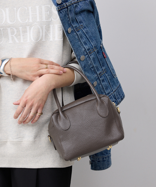 SLOBE IENA（スローブイエナ）の「MARLON/マーロン ミニボストンバッグ（ボストンバッグ・レディース・ブラウン/アイボリー・FREE）」の9枚目の写真