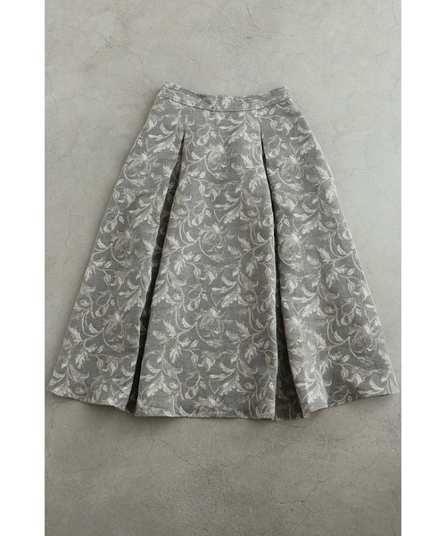 cawaii（カワイイ）の「優美な曲線描く花柄ジャガードミディアムスカート（スカート・レディース・グレー・FREE）」の12枚目の写真