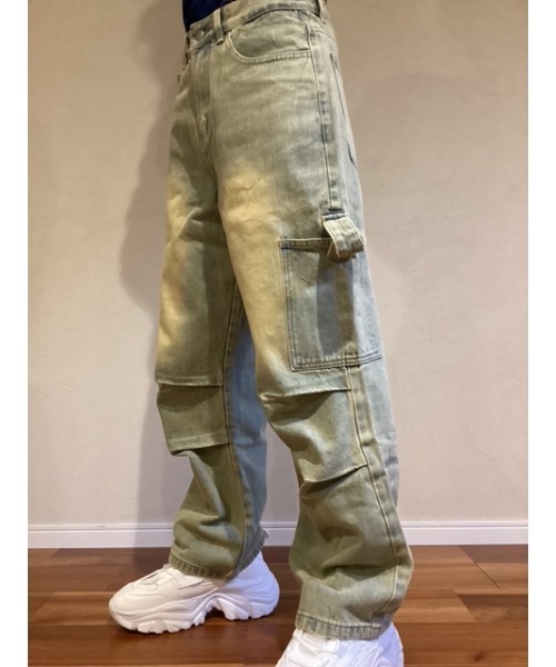 Bling Leads(ブリングリーズ)の「【Blss】【Bling Leads】ユーズド加工デニムパンツ サイドポケット(デニムパンツ・メンズ・ブラック/ブルー・FREE)」の1枚目の写真
