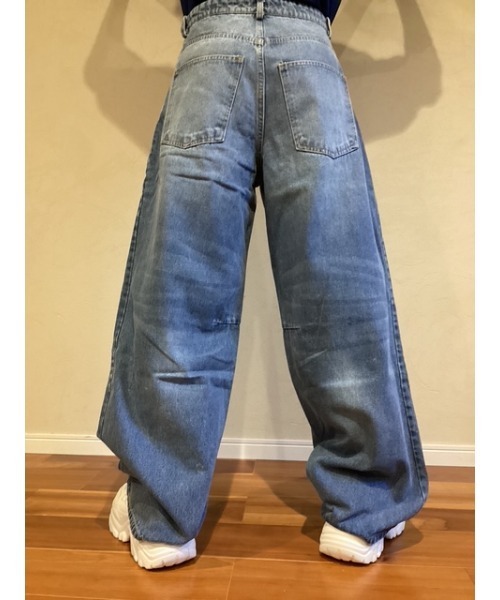 Bling Leads(ブリングリーズ)の「【Blss】【Bling Leads】ユーズド加工ワイドデニムパンツ(デニムパンツ・メンズ・ネイビー/ブルー/その他1・FREE)」の5枚目の写真