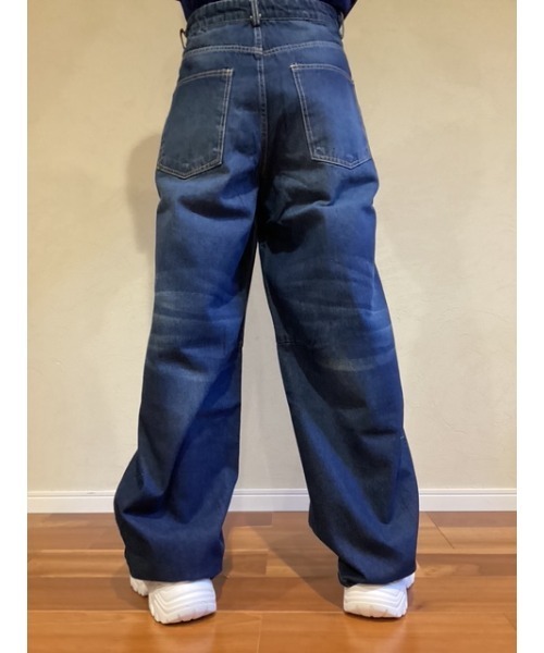 Bling Leads(ブリングリーズ)の「【Blss】【Bling Leads】ユーズド加工ワイドデニムパンツ(デニムパンツ・メンズ・ネイビー/ブルー/その他1・FREE)」の7枚目の写真