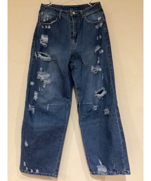 Bling Leads(ブリングリーズ)の「【Blss】【Bling Leads】ユーズド加工ワイドデニムパンツ(デニムパンツ・メンズ・ネイビー/ブルー/その他1・FREE)」の14枚目の写真