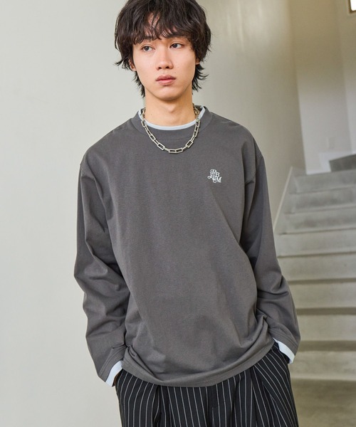 PBLIM（ページボーイリム）の「《UNISEX》レイヤードルーズロンＴ SS（Tシャツ/カットソー・レディース・グレー/イエロー系その他/グレー系その他・FREE）」の2枚目の写真