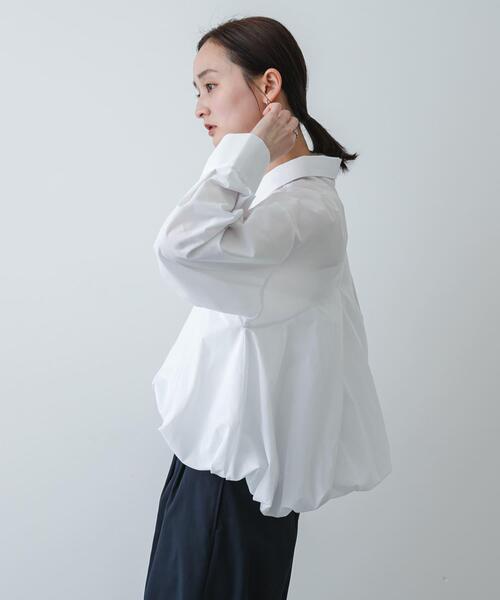 SENSE OF PLACE by URBAN RESEARCH（センスオブプレイスバイアーバンリサーチ）の「『イージーケア』シルバーボタンバルーンシャツ（シャツ/ブラウス・レディース・ブラック/アイボリー/ブルー系その他・ONE）」の5枚目の写真