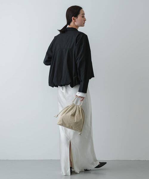 SENSE OF PLACE by URBAN RESEARCH（センスオブプレイスバイアーバンリサーチ）の「『イージーケア』シルバーボタンバルーンシャツ（シャツ/ブラウス・レディース・ブラック/アイボリー/ブルー系その他・ONE）」の14枚目の写真