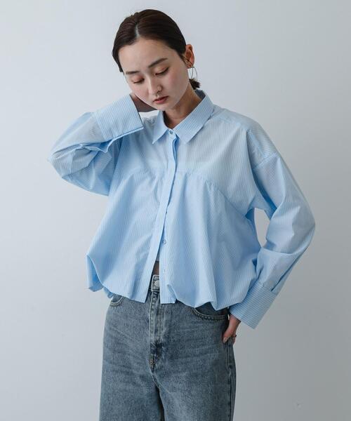 SENSE OF PLACE by URBAN RESEARCH（センスオブプレイスバイアーバンリサーチ）の「『イージーケア』シルバーボタンバルーンシャツ（シャツ/ブラウス・レディース・ブラック/アイボリー/ブルー系その他・ONE）」の20枚目の写真