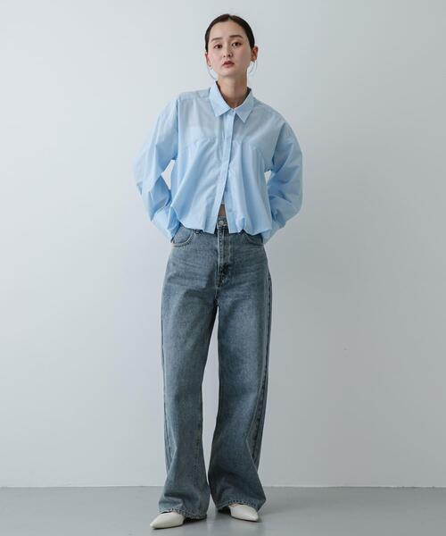 SENSE OF PLACE by URBAN RESEARCH（センスオブプレイスバイアーバンリサーチ）の「『イージーケア』シルバーボタンバルーンシャツ（シャツ/ブラウス・レディース・ブラック/アイボリー/ブルー系その他・ONE）」の22枚目の写真