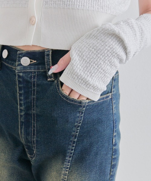 OLIVE des OLIVE（オリーブデオリーブ）の「サイドスリットリボンストレッチパンツ（デニムパンツ・レディース・ブルー/サックスブルー・MEDIUM/SMALL）」の7枚目の写真