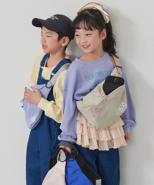 CIAOPANIC TYPY(チャオパニックティピー)の「【KIDS】 ゲーム機も楽々収納 !マルチカラー2WAYバッグ【minepack】(ボディバッグ/ウエストポーチ・キッズ・パープル/ベージュ/ベビーピンク/ブラック/ブルー・ONE SIZE)」の6枚目の写真