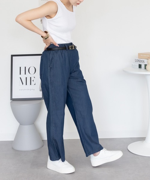 aity（アイティ）の「M-4L エアリーデニム イージーワイドパンツ（デニムパンツ・レディース・ライトブルー/ワンウォッシュ/ネイビー・M/L/LL/3L/4L）」の8枚目の写真