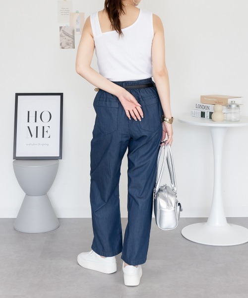 aity（アイティ）の「M-4L エアリーデニム イージーワイドパンツ（デニムパンツ・レディース・ライトブルー/ワンウォッシュ/ネイビー・M/L/LL/3L/4L）」の9枚目の写真