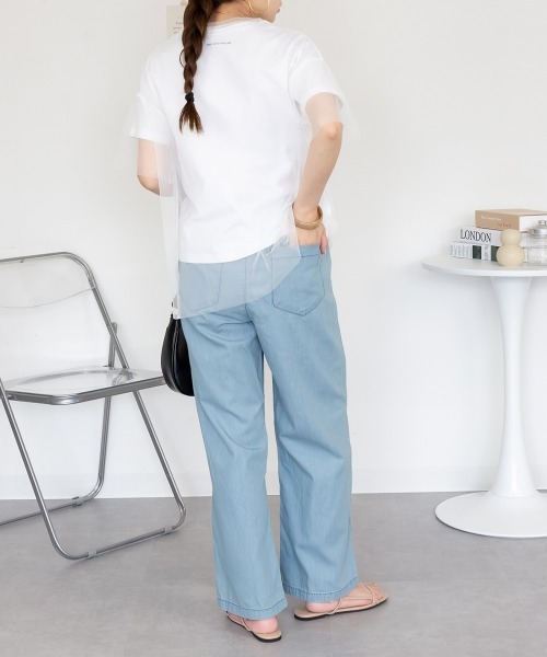 aity（アイティ）の「M-4L エアリーデニム イージーワイドパンツ（デニムパンツ・レディース・ライトブルー/ワンウォッシュ/ネイビー・M/L/LL/3L/4L）」の15枚目の写真