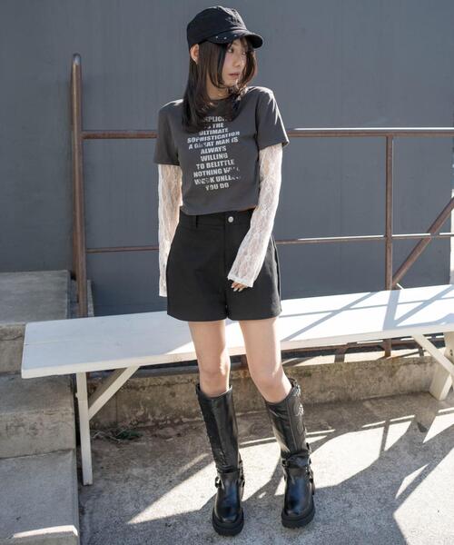 WEGO（ウィゴー）の「WEGO/【26年春夏新作】ツイルマイクロショートパンツ（スラックス・レディース・ブラック/その他1・FREE）」の3枚目の写真