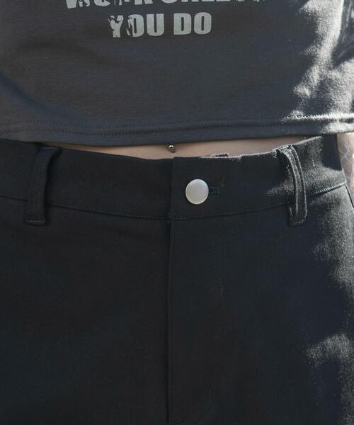 WEGO（ウィゴー）の「WEGO/【26年春夏新作】ツイルマイクロショートパンツ（スラックス・レディース・ブラック/その他1・FREE）」の5枚目の写真