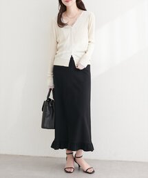 裾フリルストレッチナロースカート