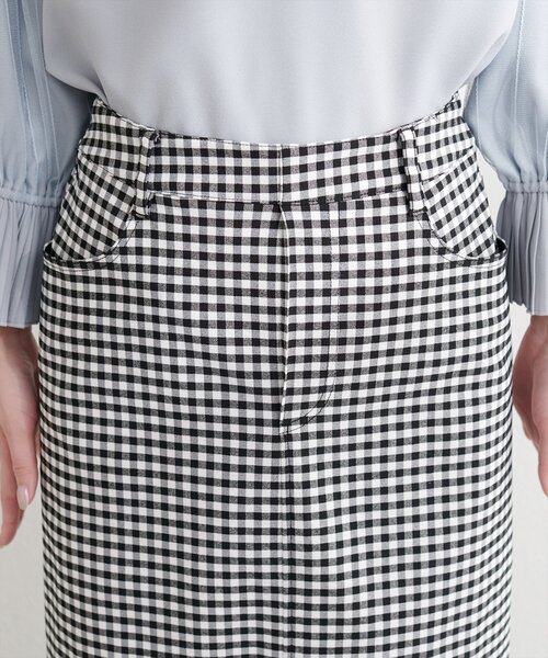 natural couture（ナチュラルクチュール）の「裾フリルストレッチナロースカート（スカート・レディース・チェック/ブルー/ブラック・FREE）」の19枚目の写真