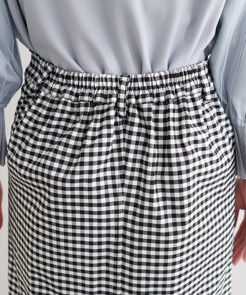 natural couture（ナチュラルクチュール）の「裾フリルストレッチナロースカート（スカート・レディース・チェック/ブルー/ブラック・FREE）」の20枚目の写真