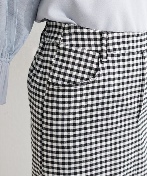natural couture（ナチュラルクチュール）の「裾フリルストレッチナロースカート（スカート・レディース・チェック/ブルー/ブラック・FREE）」の21枚目の写真
